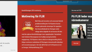 FLIR utsett till ett av Sveriges 100 mest spännande karriärföretag