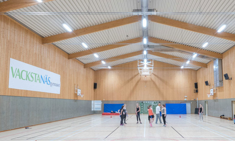 Stiftelsen Vackstanäsgymnasiet satsar på LED i idrottshall