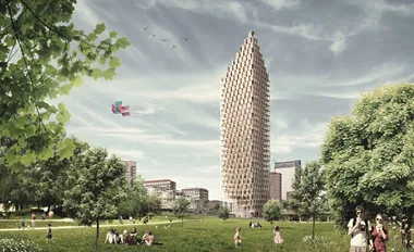 Ett-höghus-i-trä-byggs-inför-HSB-Stockholms-100-årsjublieum