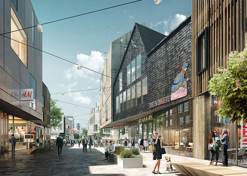 Kirunas nya handelsgata. Illustration: White Arkitekter och Ghilardi Hellsten Arkitekter.