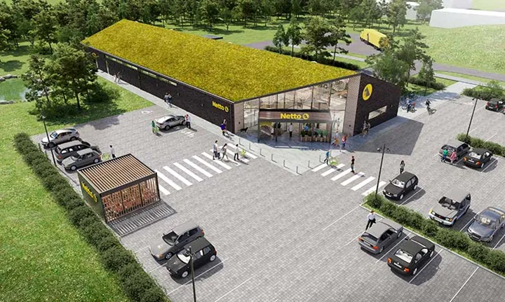 C.F. Møller Arkitekter och Netto bygger livsmedelsbutik i Danmark