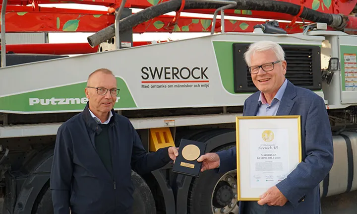 Swerocks ECO-Betong vinner Nordbyggs Guldmedalj