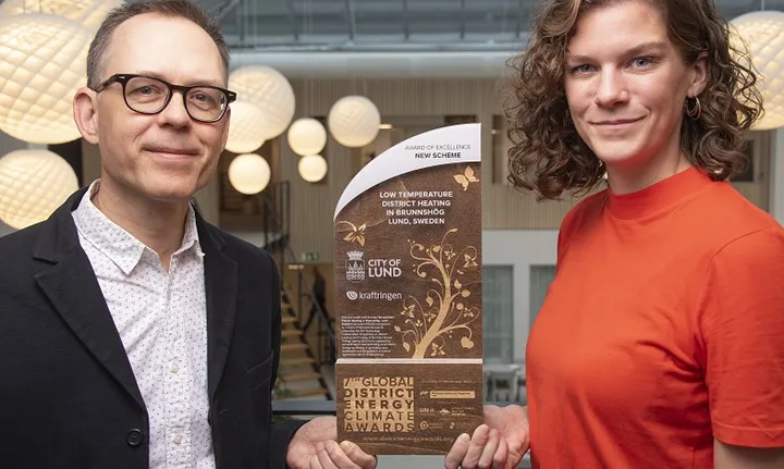 Brunnshögs lågtempererade fjärrvärmenät prisas internationellt