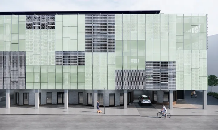 P-hus av återbrukat glas och stål byggs i Hyllie