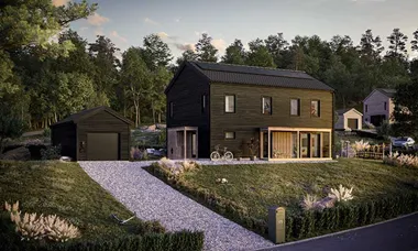 Masonite Beams levererar till Fiskarhedenvillans nya husserie