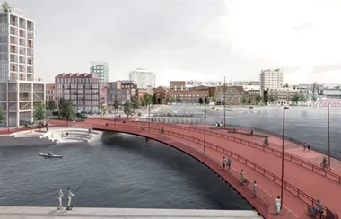 Röd betongbro Malmö