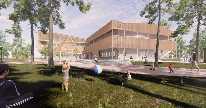 Uppsa¨vja fo¨rskola - illustration av byggnad