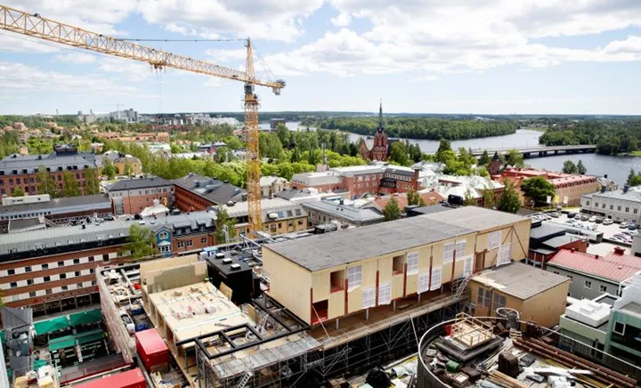 Översikt över byggarbetsplats
