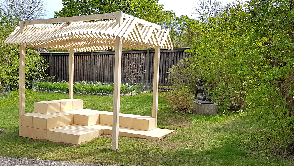 Paviljong gjord i Accoya