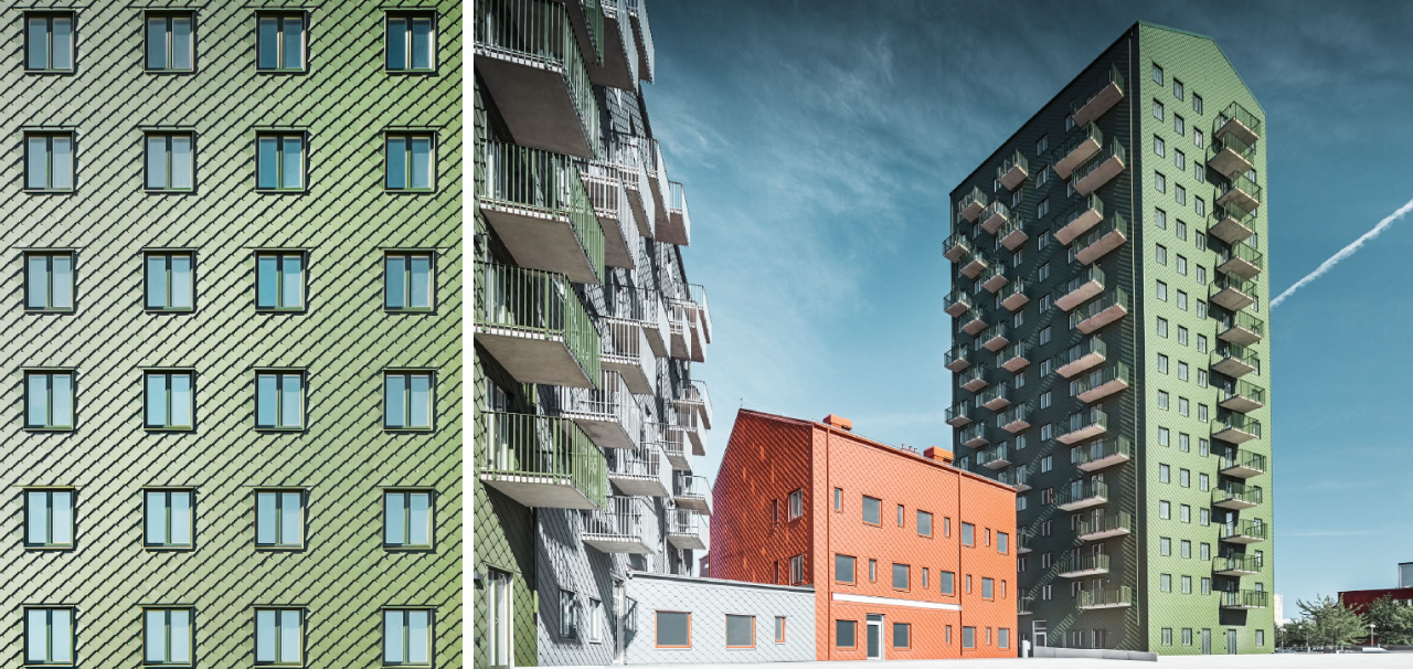 kvarteret dockan white arkitekter prefa återvinning återvunnen aluminium svensk byggplåt åsa askergren Stina Hillinge 