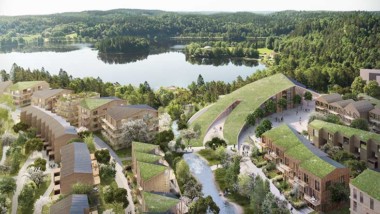 Snøhetta förvandlar stenbrott till klimatsmart bostadsområde i trä