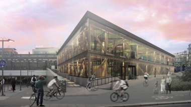 Cykelparkeringshus tar form i Uppsala