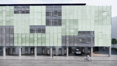 P-hus av återbrukat glas och stål byggs i Hyllie