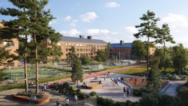 Ventilation installeras i ny miljöcertifierad skola