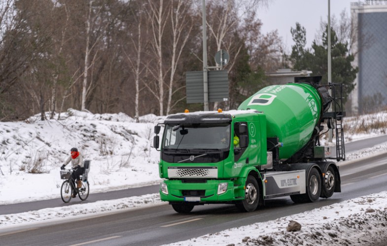 Första 100% elektriska betongbilen med full lastkapacitet i Sverige