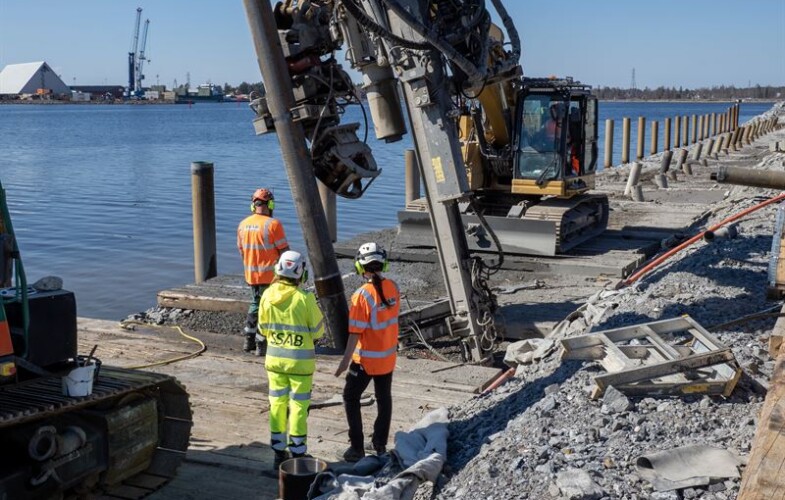 Port of Skellefteå först ut att påla med återvunnet stål utan fossila utsläpp