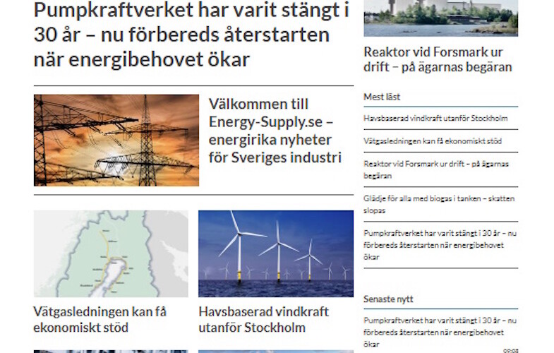 Energy Supply – energirika nyheter för Sveriges industri