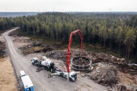 Vindkraftpark i Småland byggs med klimatförbättrad betong