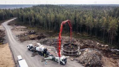 Vindkraftpark i Småland byggs med klimatförbättrad betong