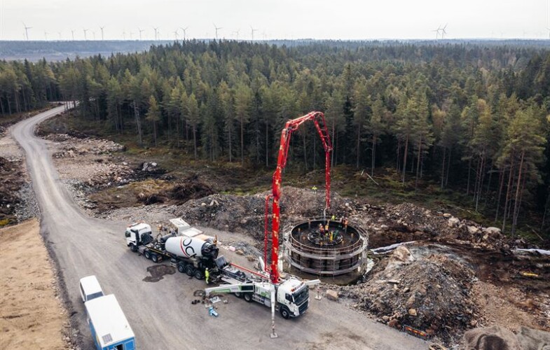 Vindkraftpark i Småland byggs med klimatförbättrad betong