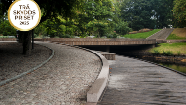 Hallbergsbron förvandlad med trä – nu nominerad till Träskyddspriset 2025